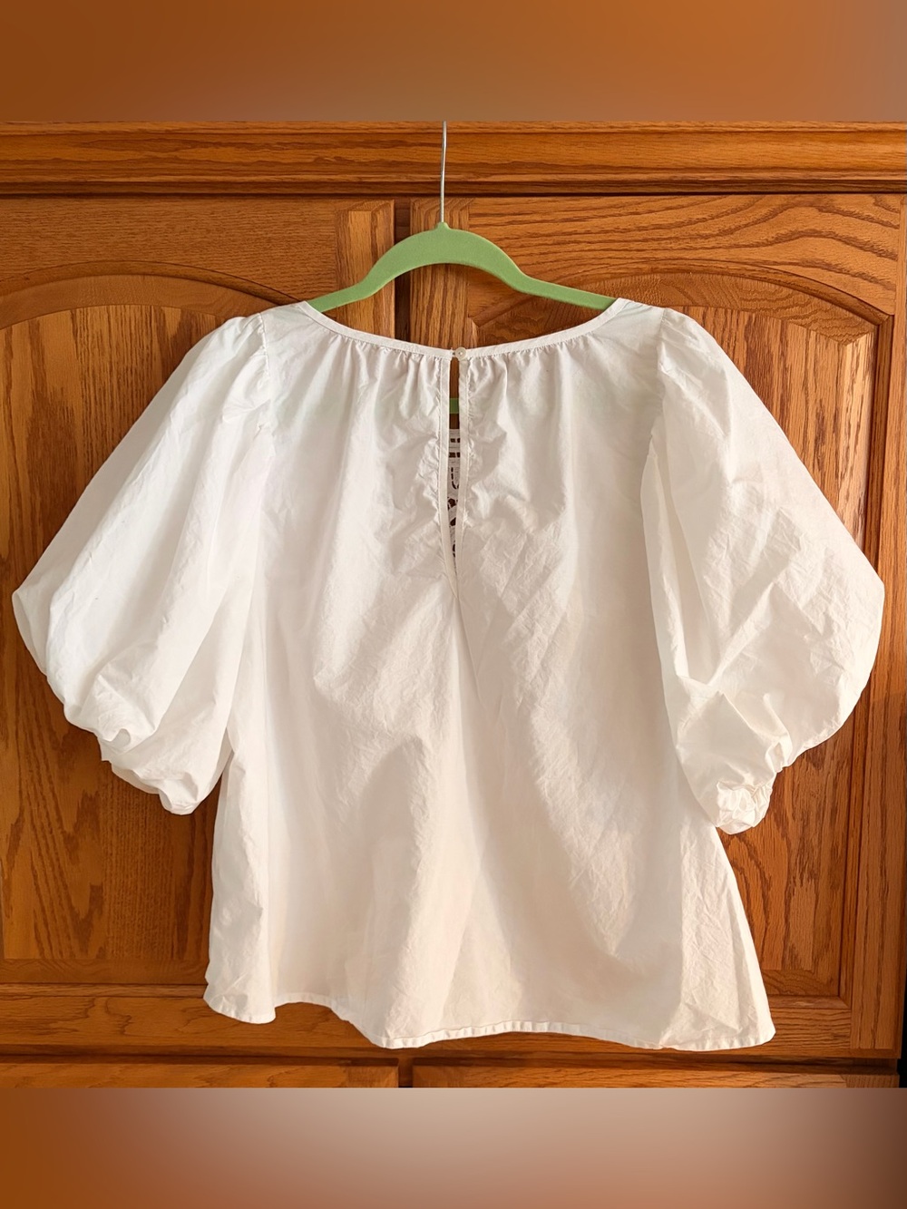 Free People White Eyelet Crochet Puff-Sleeve Top - Picture 2 of 2
